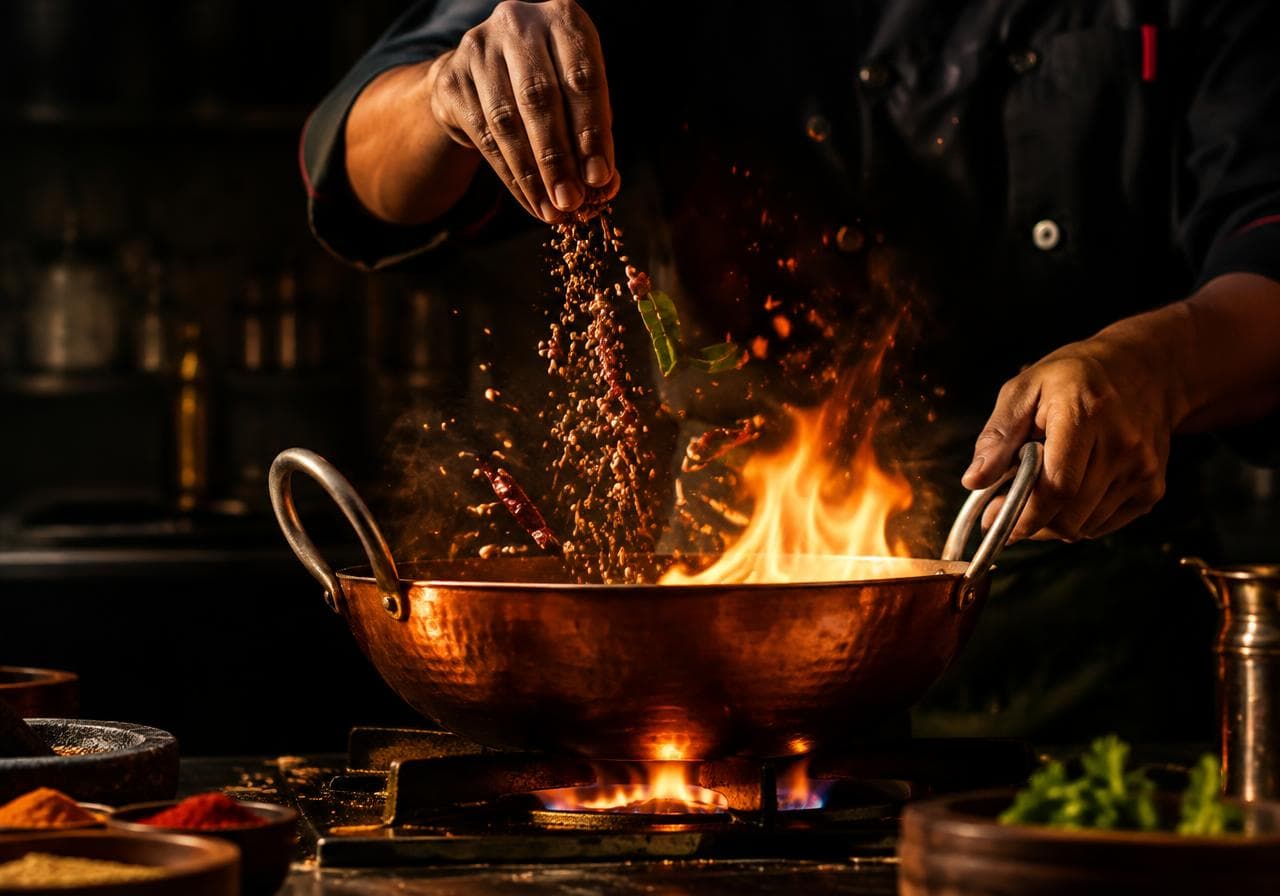 Chef preparing a restaurant dish
