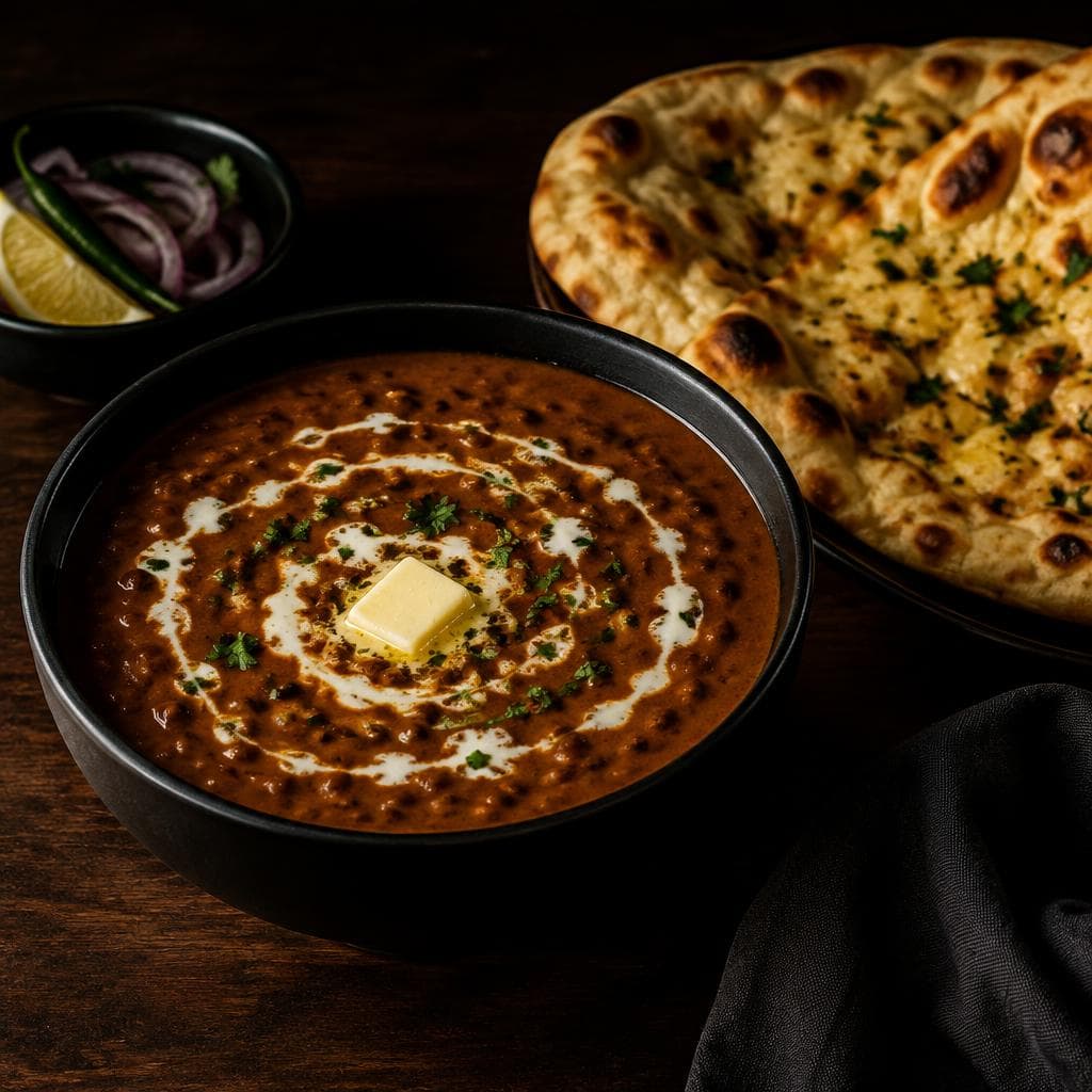 Dal served in a copper bowl