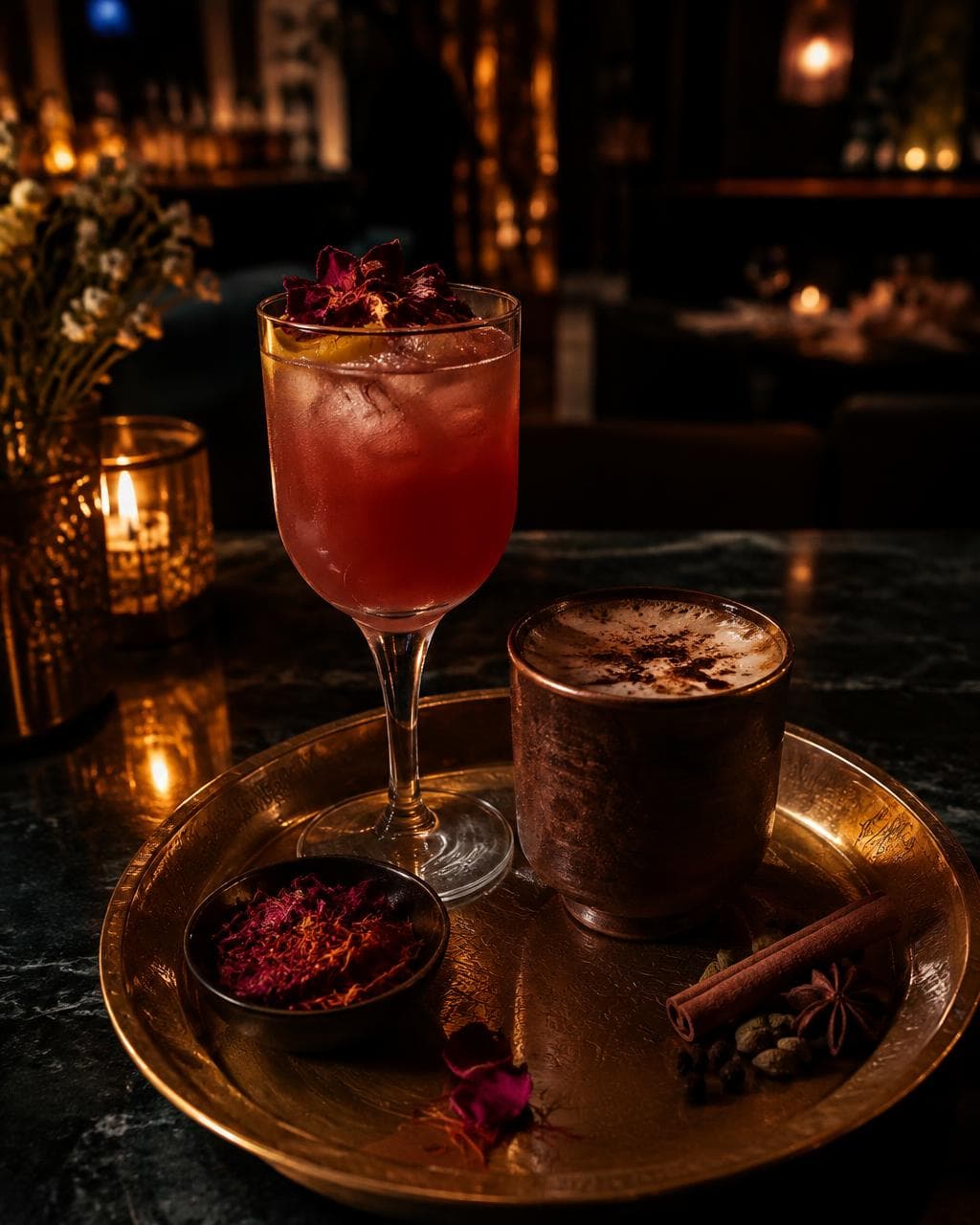Restaurant drinks served over ice