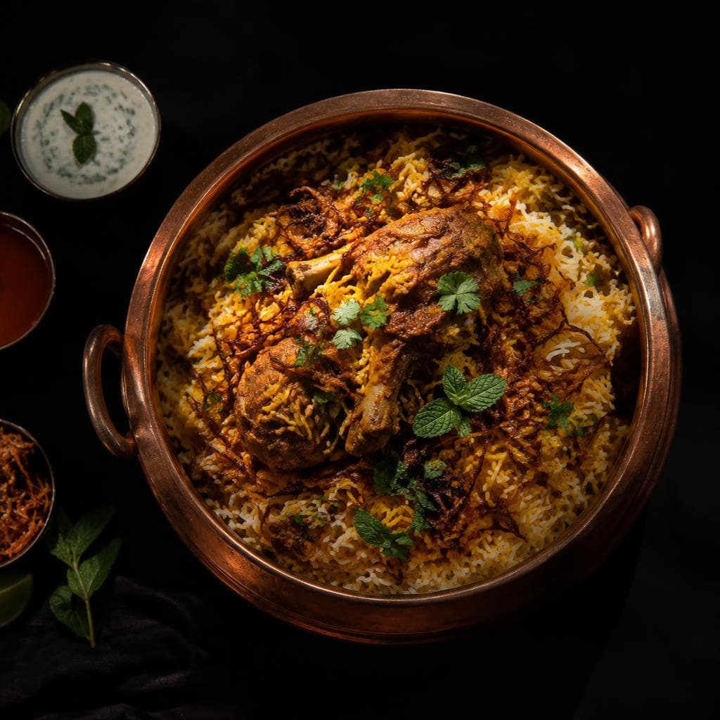 Biryani served with raita